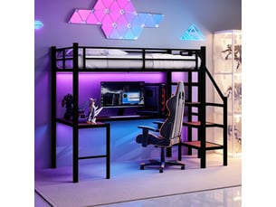 Lit mezzanine 90x190 cm <strong></strong> <strong></strong> coloris noir