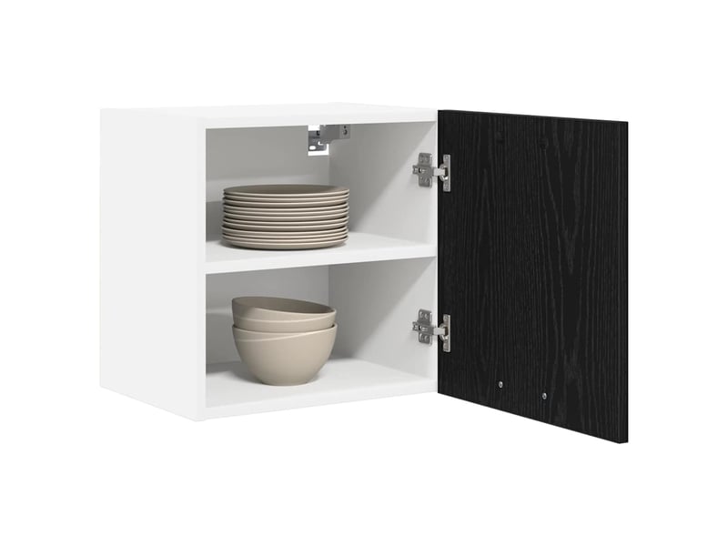 Meuble de rangement, armoire suspendue 2 pcs chêne noir et blanc bois d'ingénierie shl8631 - Conforama C