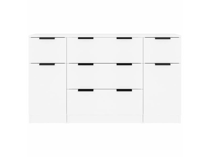  Buffets 3 pcs - bahut - meuble de rangement blanc bois d'ingénierie  - Conforama E