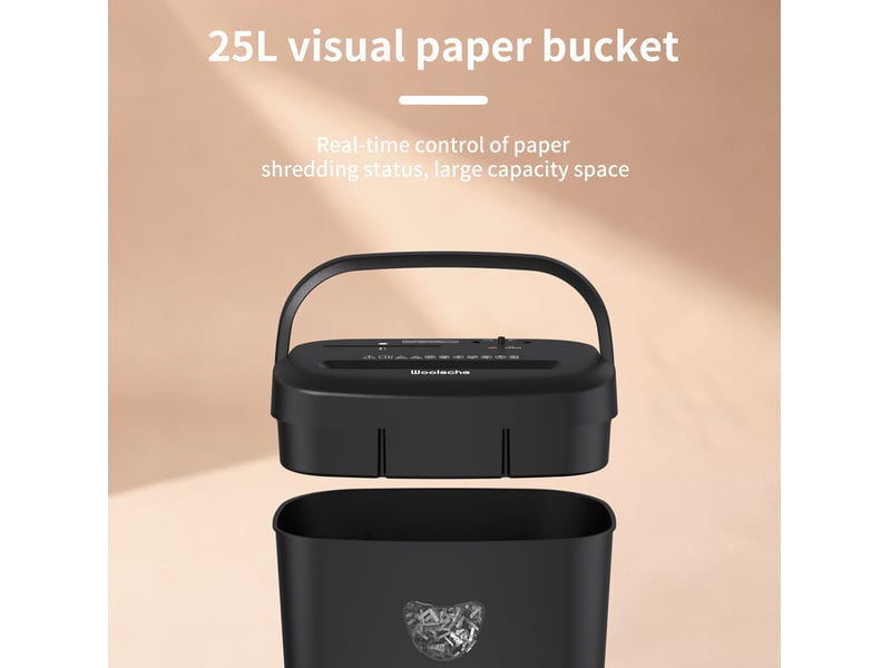  Destructeur de documents 12 feuilles 36 x 24,4 x 46,4 cm noir en abs et pc, coupe croisée p-4  - Conforama B