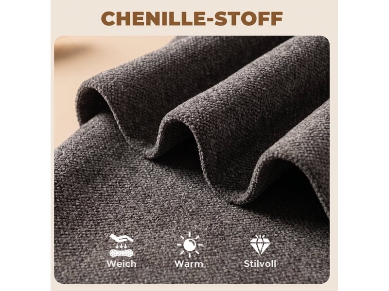  Lot de 2 tabourets de bar modenvie réglables pivotants 360° gris foncé en chenille  - Conforama E