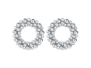 Couronnes de boules de noël 2 pcs argent 33 x 33 x 7 cm
