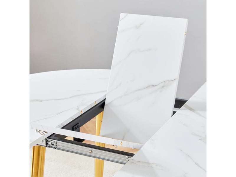  Table à manger extensible table de salle à manger plateau extensible rond extension en forme ovale  - Conforama D