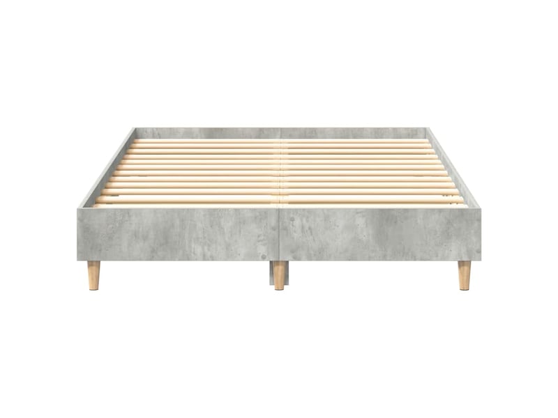  Lit double- lit adulte -  cadre de lit sans matelas gris béton 135x190 cm bois ingénierie  - Conforama D