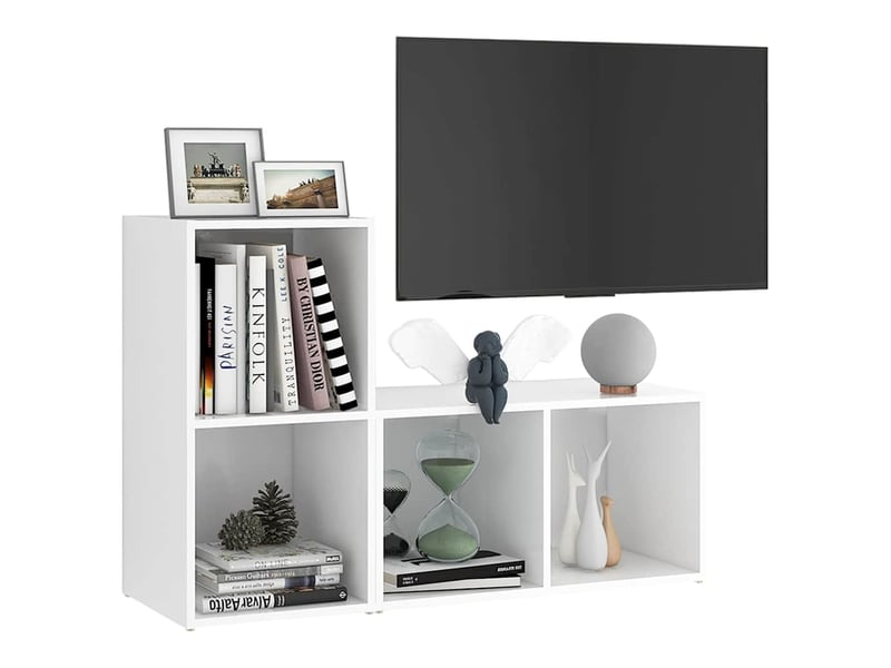  Meubles tv - banc tv - meuble de rangement 2 pcs blanc 72x35x36,5 cm bois d'ingénierie  - Conforama C
