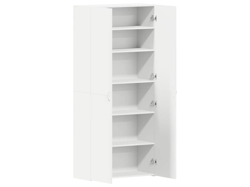  Meuble à chaussure, cabinet à chaussures 80x35.5x180 cm bois d'ingénierie blanc  - Conforama E