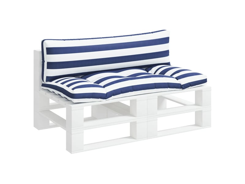  Lot de 2 coussins de palette, coussins de canapé rayures bleuesblanches cf59591  - Conforama C