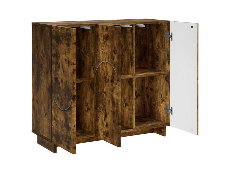  Buffet salon, buffet de rangement chêne fumé 85,5x31x75 cm bois d'ingénierie shl85275  - Conforama C