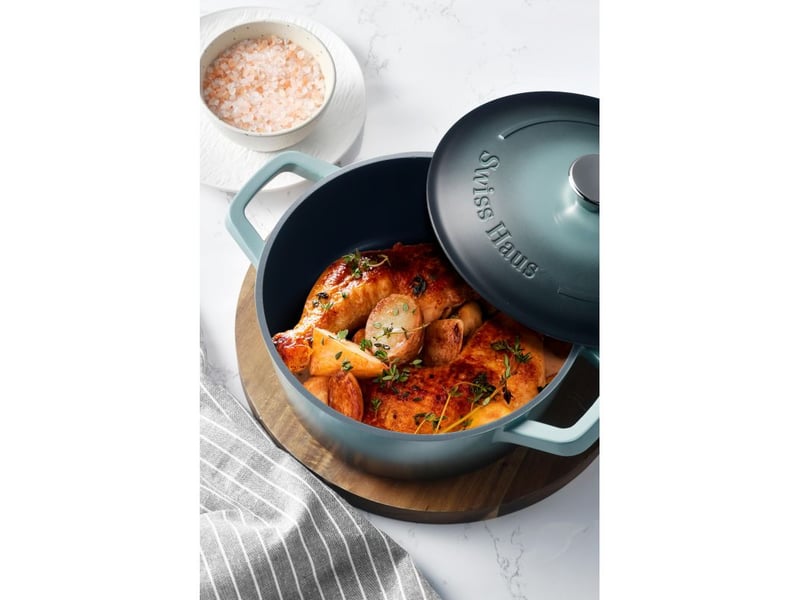 Faitout 28cm avec couvercle 6,3l tous feux dont induction vert swiss haus sh-zc28g - Conforama C