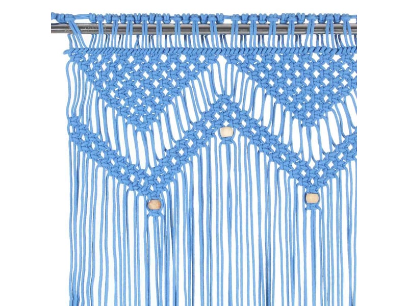  Rideau en macramé, rideau de porte bleu 140x240 cm coton cf43864  - Conforama D