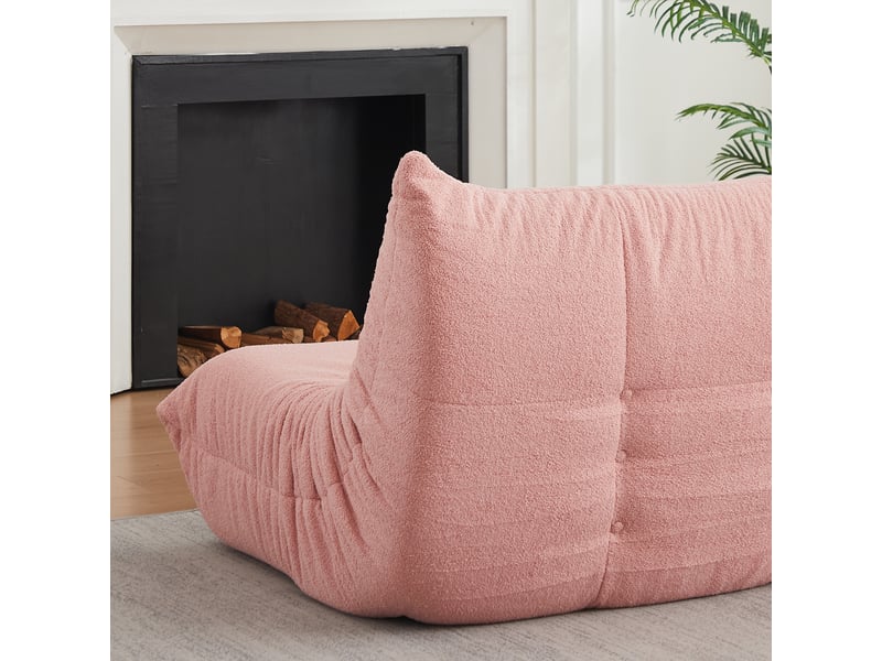 Canapé bas rembourré - tissu chenille doux - mousse haute densité - design sans accoudoirs - forme ergonomique Rose - Conforama E