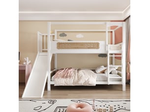 Lit superposé 2x90x200 cm <strong>HAUSS SPOLE</strong> <strong></strong> coloris bicolore