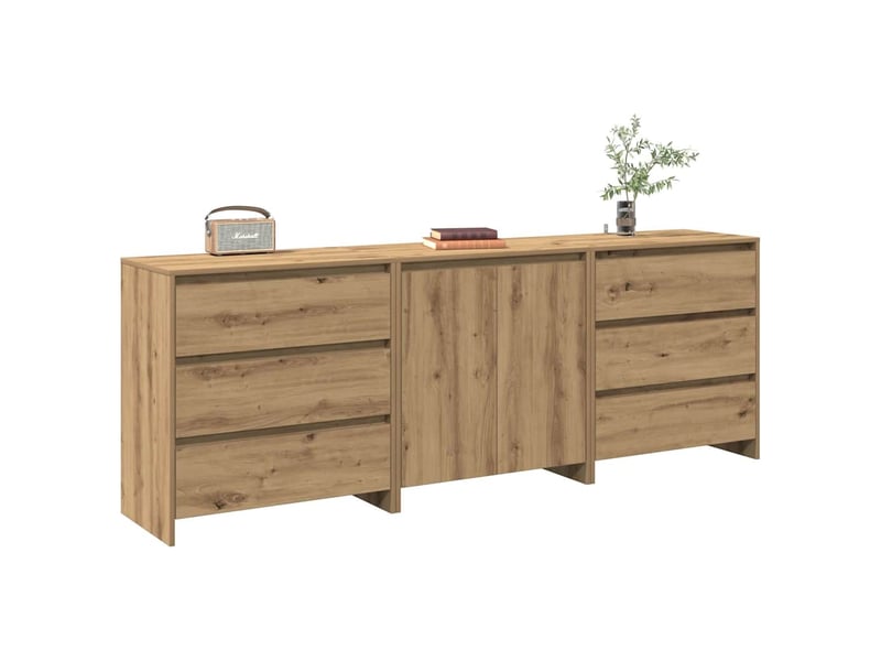  Buffet 3 pcs - bahut - meuble de rangement chêne artisanal bois d'ingénierie  - Conforama B