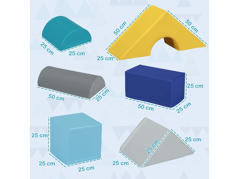  Parcours de motricité bébé 11pcs, module motricité bébé en mousse avec housse en polyuréthane et remplissage en epe, multicolore  - Conforama C