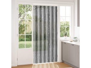 Rideau anti-insectes, moustiquaire en chenille gris et noir 100 x 230 cm cf43460