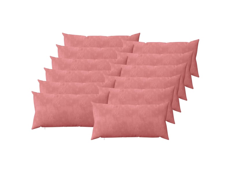 Lot de 12 coussins avec oreiller, coussins décoratifs heerlen rose velours cf50140 - Conforama A