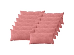 Lot de 12 coussins avec oreiller, coussins décoratifs heerlen rose velours cf50140
