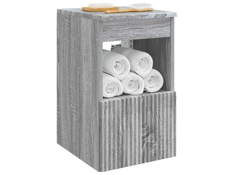  Armoire de salle de bain, meuble de rangement sonoma gris 30x41x50 cm  - Conforama C