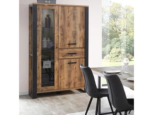 Vitrine coloris marron 6 étagère(s) <strong>ALTOBUY</strong> <strong>OSAM</strong> - 112 cmx195 cm