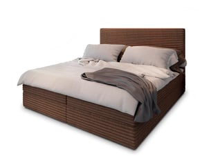 Lit avec rangement 140x200 cm <strong>MASSENO</strong>  <strong></strong> coloris marron