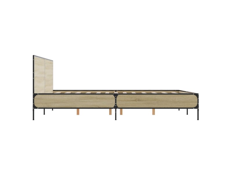  Lit double- lit adulte -  cadre de lit sans matelas chêne sonoma 160x200 cm  - Conforama D