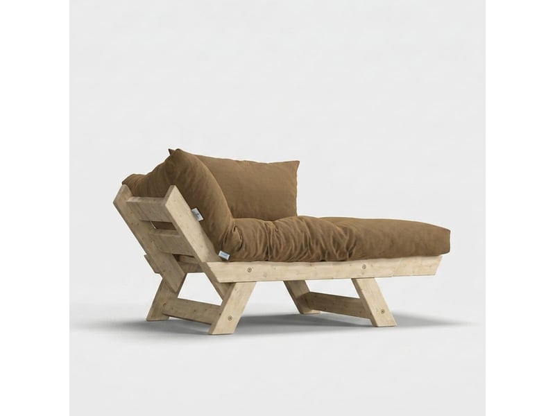 Canapé-lit elara en bois et lin imperméable - camel  - Conforama C