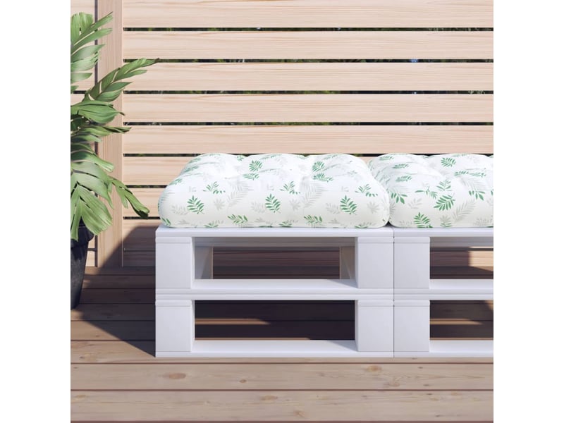  Coussin de palette, coussin de chaise, coussin de canapé à motif de feuilles 60x61,5x10 cm tissu cf55270  - Conforama B