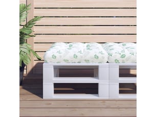 Coussin de palette, coussin de chaise, coussin de canapé à motif de feuilles 60x61,5x10 cm tissu cf55270