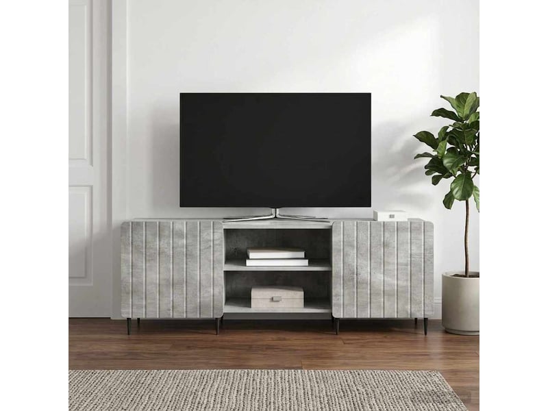  Meuble tv - banc tv - meuble de rangement gris béton 150 x 31 x 52 cm bois d'ingénierie  - Conforama B