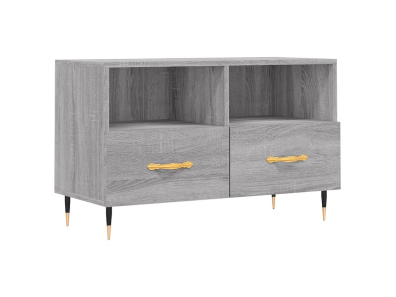  Meuble tv - banc tv - meuble de rangement sonoma gris 80x36x50 cm bois d'ingénierie  - Conforama A