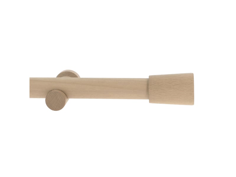  Kit tringle à rideaux en bois avec embout conique d28mm 200 cm  - Conforama B