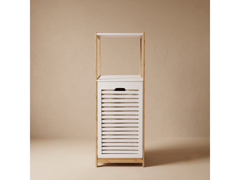 Panier à linge en bambou, 33 x 36 x 98 cm - Conforama C
