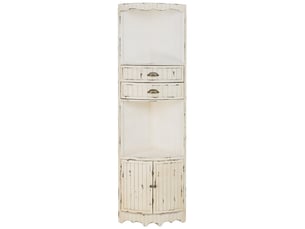 Étagère d'angle en bois blanc 40x40x185 cm h