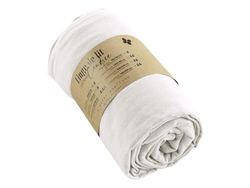 Drap housse candice toutes dimensions flanelle de coton l'effet papillon  - Conforama B