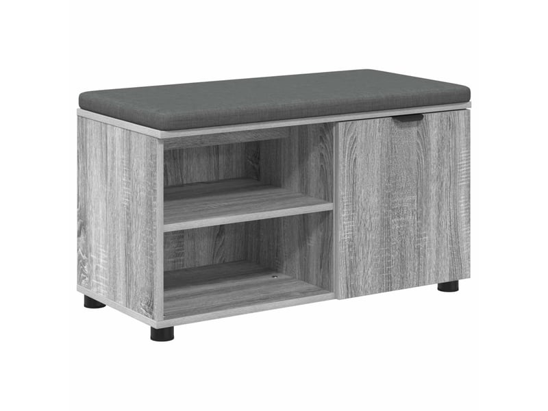  Banc d'entrée, banc interieur avec coussin gris sonoma 80x38x46 cm shl58542  - Conforama A
