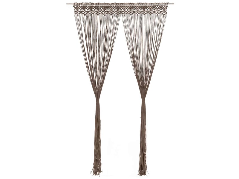  Rideau en macramé, rideau de porte taupe 140x240 cm coton cf43868  - Conforama B