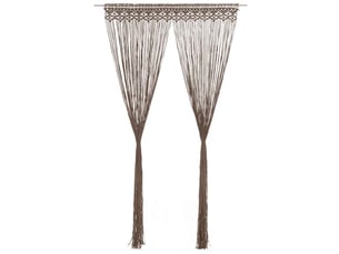 Rideau en macramé, rideau de porte taupe 140x240 cm coton cf43868