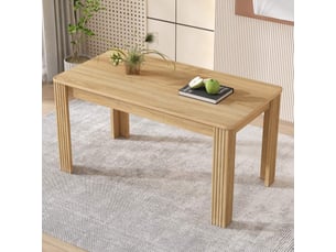 Table à manger rectangulaire 116 x 65 x 75 cm, avec 4 pieds épais, en panneaux de particules, chêne