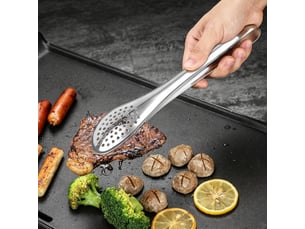 5 pince à nourriture, pince de service ergonomique en acier inoxydable pour salade glaçons aliments pain et barbecue, bbq cuisine buffet hôtel,23cm