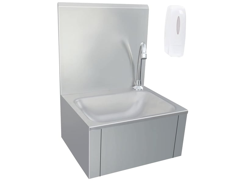Lavabo de lavage avec robinet et distributeur de savon inox cf65661 - Conforama A
