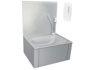 Lavabo de lavage avec robinet et distributeur de savon inox cf65661