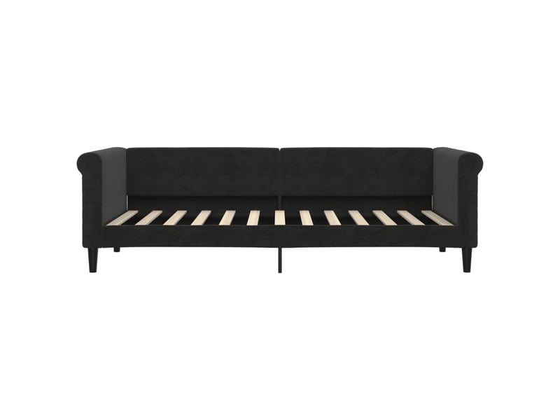  Lit simple- lit adulte -  lit de repos sans matelas noir 80x200 cm velours  - Conforama B