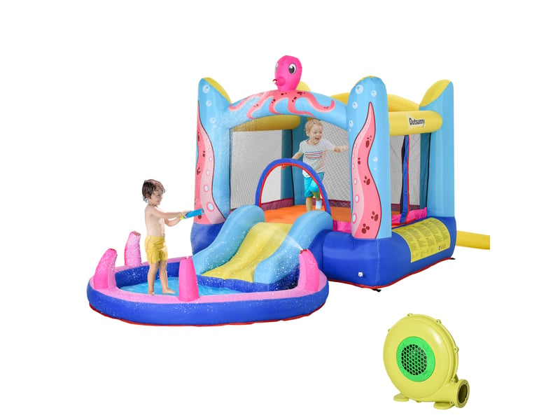  Château gonflable géant pour enfants de 3 à 8 ans avec toboggan, piscine et gonfleur (3,6 x 1,75 x 1,8 m).  - Conforama B