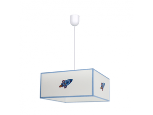 Suspension enfant fabrilamp cohete blanc et bleu 1xe27 hauteur réglable 30-75 cm 35 x 35 cm