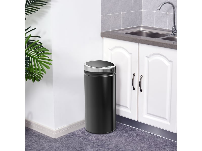  Poubelle automatique 42 l avec capteur infrarouge en métal 30,5x30,5x68 cm  - Conforama B