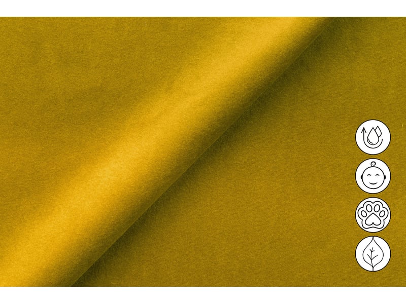 Canapé 3 places roden, 2x relax, tissu velours jaune foncé RODEN - Conforama E