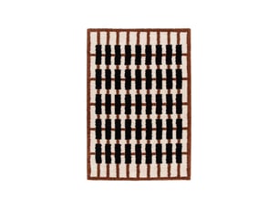 Tapis intérieur motif géométrique crème. Terracotta et noir 120 x 170cm - juno