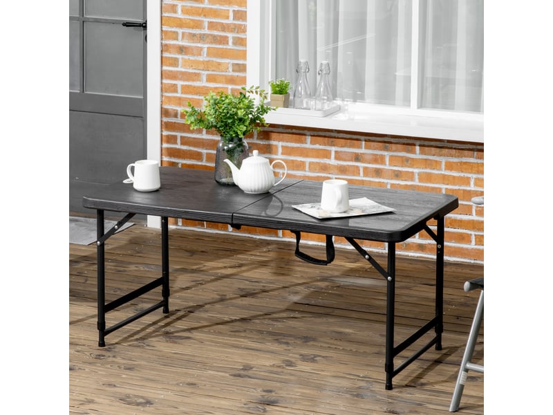  Table de jardin rectangulaire pliable camping pour 4 personnes hauteur réglable 118 x 60 x 74 cm  - Conforama C