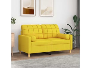 Lot de 2 coussins décoratifs jaune clair ø15x50 cm tissu cf60873
