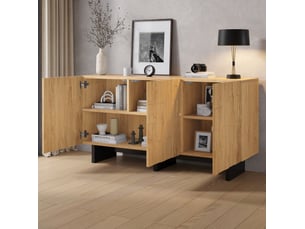 Buffet 3 porte(s)  0 tiroir(s) <strong>HAUSS SPOLE</strong> <strong></strong> - 140 cm coloris naturel 